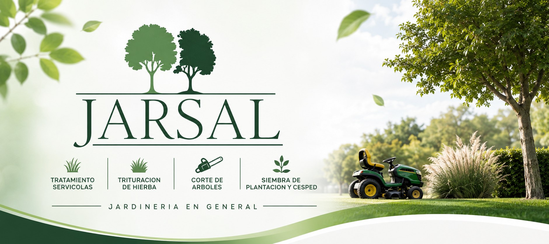 Jardinería Jarsal · Jardinería en general: tratamientos silvícolas, trituración de hierba, corte de árboles, siembra de plantación y césped